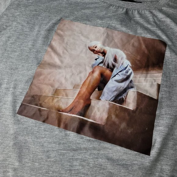 Primark Ariana Grande grey graphic tee shirt size large cotton blend concert - Picture 7 of 9